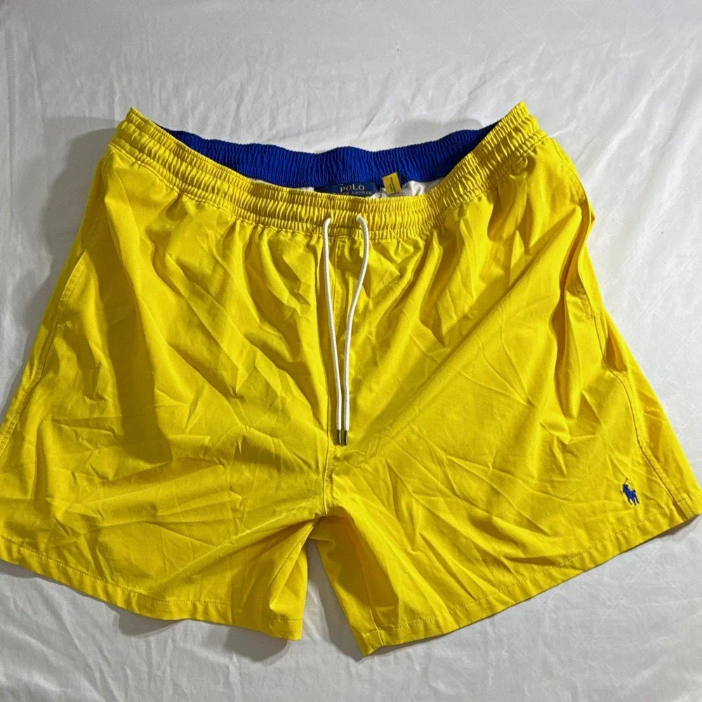 Polo Ralph Lauren Men's Yellow Swim Shorts Big & Tall 2XB Elastic Drawstring